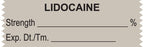 Medical Labels - Anesthesia Tape, Lidocaine %, 1-1/2" x 1/2"