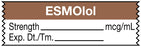 Medical Labels - Anesthesia Tape, Esmolol mcg/mL, 1-1/2" x 1/2"