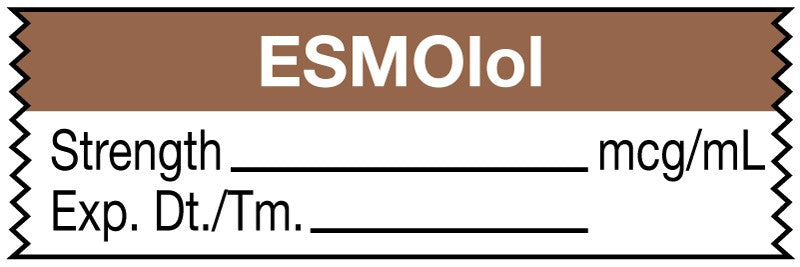 Medical Labels - Anesthesia Tape, Esmolol mcg/mL, 1-1/2" x 1/2"