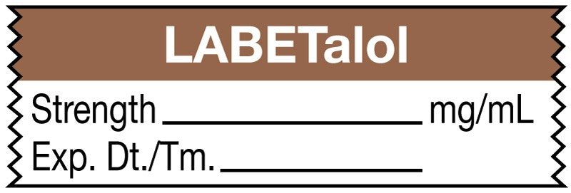Medical Labels - Anesthesia Tape, Labetalol mg/mL, 1-1/2" x 1/2"