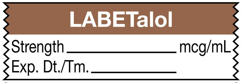 Medical Labels - Anesthesia Tape, Labetalol mcg/mL, 1-1/2" x 1/2"