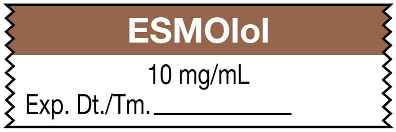Medical Labels - Anesthesia Tape, Esmolol 10 mg/mL, 1-1/2" x 1/2"