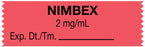 Medical Labels - Anesthesia Tape, Nimbex 2mg/mL, 1-1/2" x 1/2"
