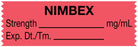 Medical Labels - Anesthesia Tape, Nimbex mg/mL, 1-1/2" x 1/2"