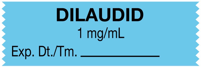 Medical Labels - Anesthesia Tape, Dilaudid 1 mg/mL, 1-1/2" x 1/2"
