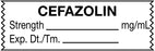 Medical Labels - Anesthesia Tape, Cefazolin mg/mL, 1-1/2" x 1/2"