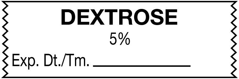 Medical Labels - Anesthesia Tape, Dextrose 5%, 1-1/2" x 1/2"