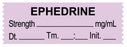 Medical Labels - Anesthesia Tape, EPHEDRINE mg/mL, DTI 1-1/2" x 1/2"