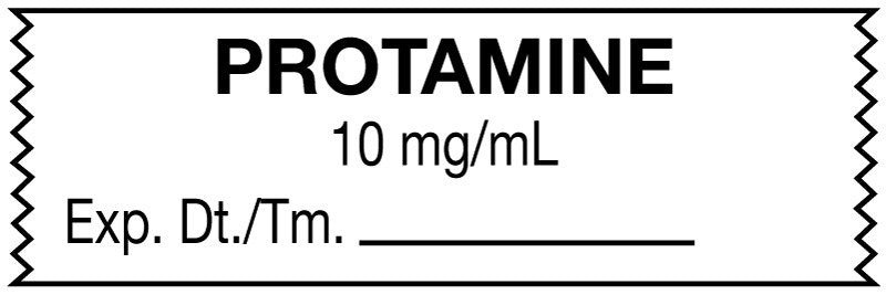 Medical Labels - Anesthesia Tape, Protamine 10 mg/mL, 1-1/2" x 1/2"