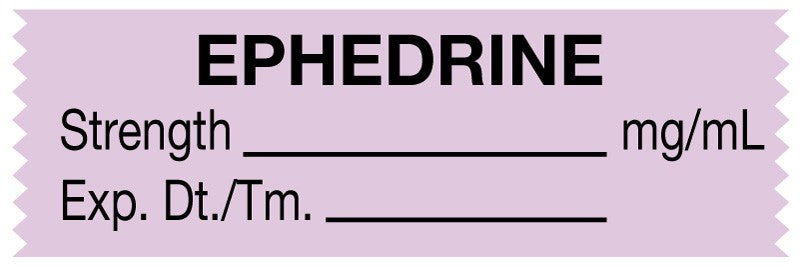 Medical Labels - Anesthesia Tape, Ephedrine mg/mL, 1-1/2" x 1/2"