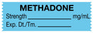 Medical Labels - Anesthesia Tape, Methadone mg/mL , 1-1/2" x 1/2"