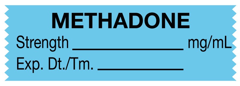 Medical Labels - Anesthesia Tape, Methadone mg/mL , 1-1/2" x 1/2"