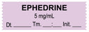 Medical Labels - Anesthesia Tape, Ephedrine 5 mg/mL, Date Time Initial, 1-1/2" x 1/2"