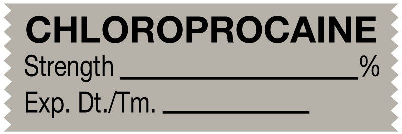 Medical Labels - Anesthesia Tape, Chloroprocaine %, 1-1/2" x 1/2"