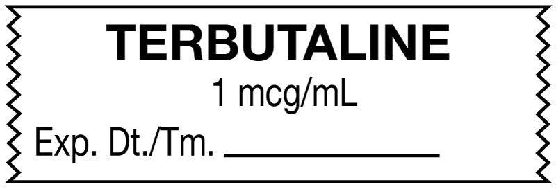 Medical Labels - Anesthesia Tape, Terbutaline 1 mg/mL/mL/mL, 1-1/2" x 1/2"