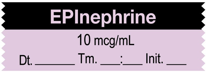 Medical Labels - Anesthesia Tape, EPInephrine 10 mcg/mL DTI 1-1/2" x 1/2"