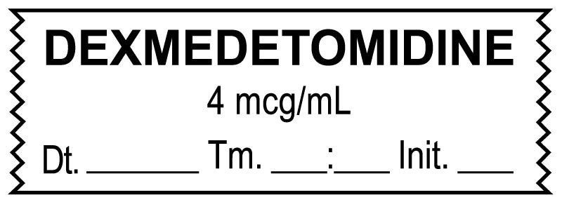 Medical Labels - Anesthesia Tape, Dexmedetomidine 4 mcg/mL DTI 1-1/2" x 1/2"