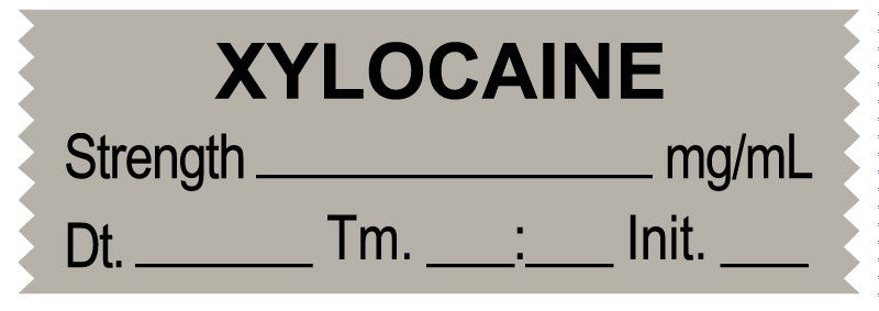 Medical Labels - Anesthesia Tape, XYLOCAINE mg/mL, DTI 1-1/2" x 1/2"