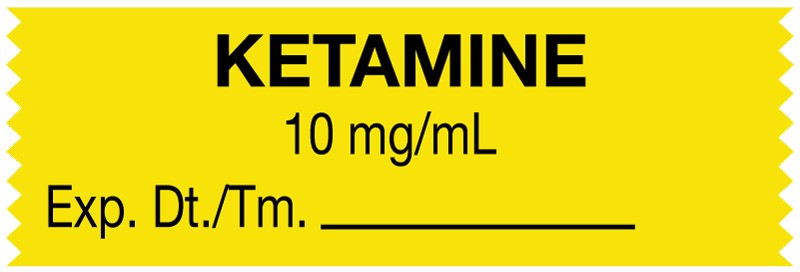Medical Labels - Anesthesia Tape, Ketamine 10 mg/mL, 1-1/2" x 1/2"