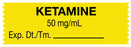Medical Labels - Anesthesia Tape, Ketamine 50 mg/mL, 1-1/2" x 1/2"