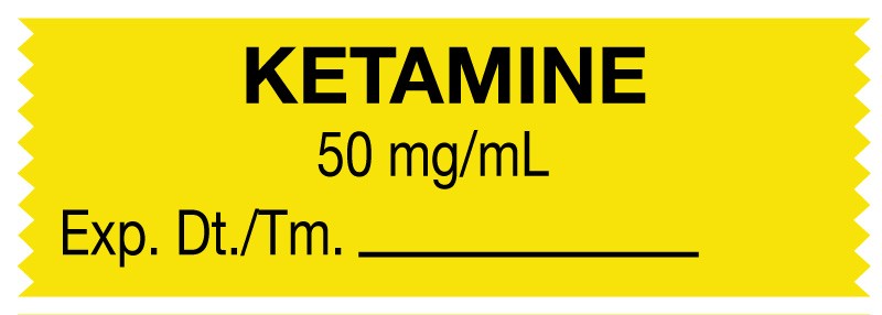 Medical Labels - Anesthesia Tape, Ketamine 50 mg/mL, 1-1/2" x 1/2"
