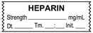 Medical Labels - Anesthesia Tape, Heparin mg/mL, Date Time Initial, 1-1/2" x 1/2"