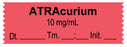 Medical Labels - Anesthesia Tape, Atracurium 10 mg/mL, Date Time Initial, 1-1/2" x 1/2"