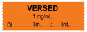 Medical Labels - Anesthesia Tape, Versed 1 mg/mL, Date Time Initial, 1-1/2" x 1/2"