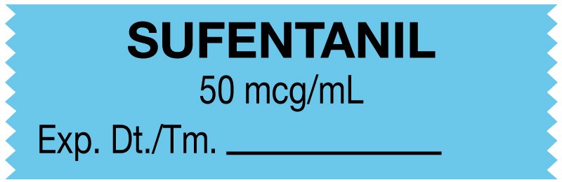 Medical Labels - Anesthesia Tape, Sufentanil 50 mcg/mL/mL, 1-1/2" x 1/2"