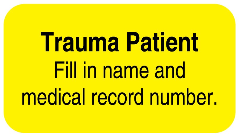 Medical Labels - TRAUMA PATIENT, 1-5/8" x 7/8"