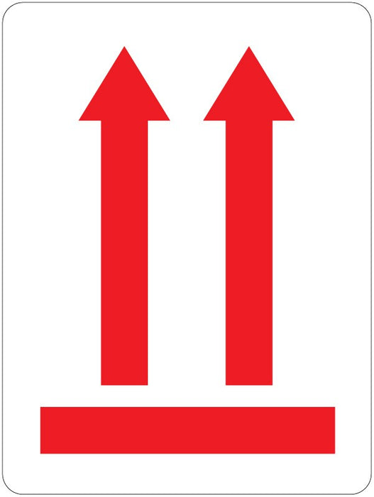Medical Labels - Red Up Arrows Shipping Label, 3" x 4"