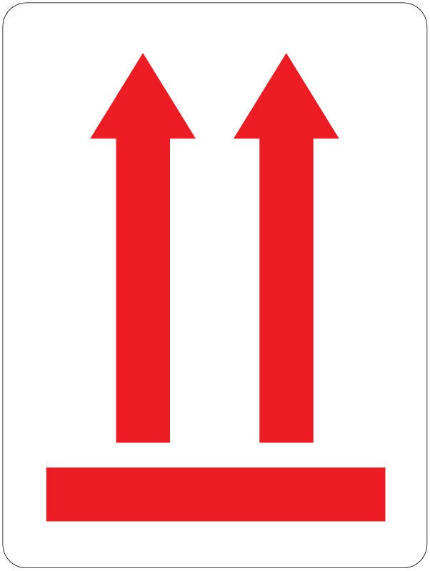 Medical Labels - Red Up Arrows Shipping Label, 3" x 4"