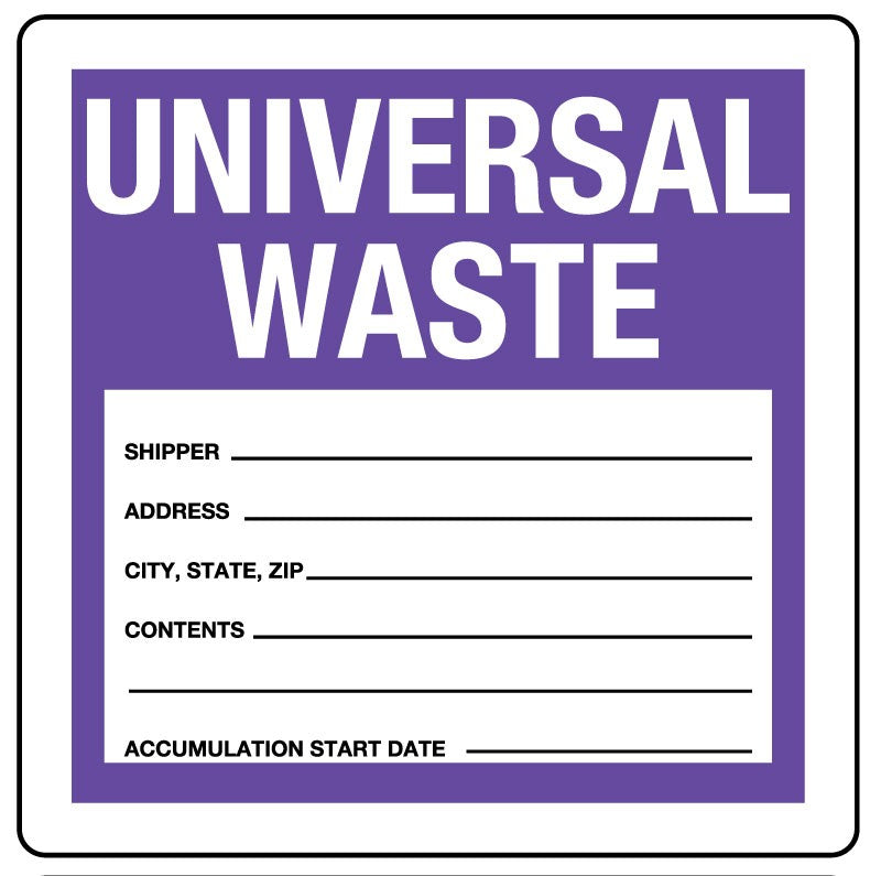 Medical Labels - Universal Waste Label, 4x4