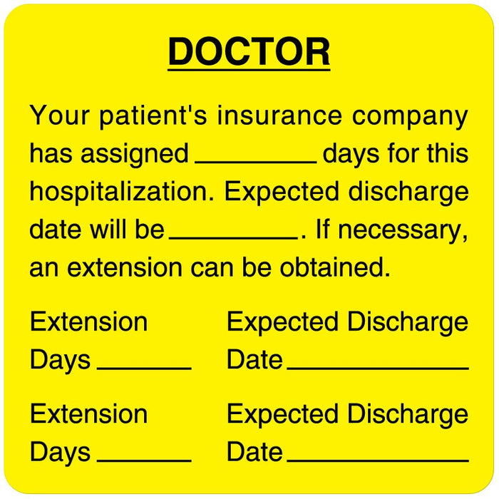 Medical Labels - Length of Stay Label, 2-1/2" x 2-1/2"