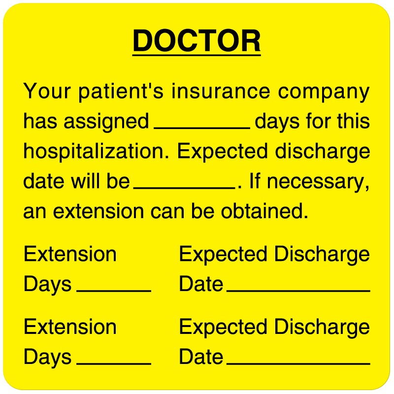 Medical Labels - Length of Stay Label, 2-1/2" x 2-1/2"