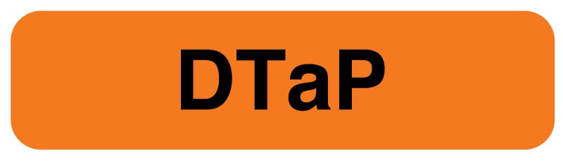 Medical Labels - Vaccine Label, DTaP, 1-1/4" x 5/16"