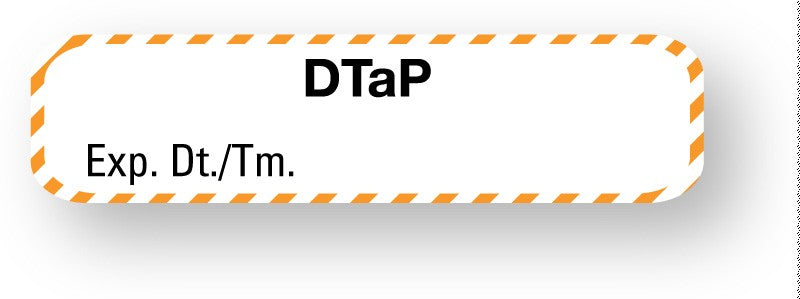 Medical Labels - Vaccine Label, DTaP, 1-1/4" x 5/16"