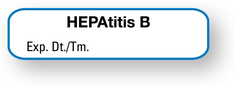 Medical Labels - Vaccine Label, Hepatitis B, 1-1/4" x 5/16"