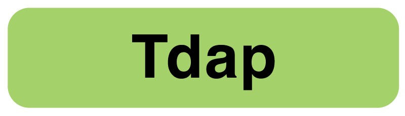 Medical Labels - Vaccine Label, Tdap, 1-1/4" x 5/16"