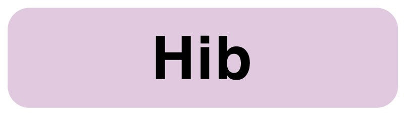 Medical Labels - Vaccine Label, Hib, 1-1/4" x 5/16"