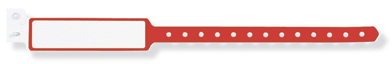 Medical Labels - Red Adult Cover Seal Wristband, 11-3/4" x 1-1/4"