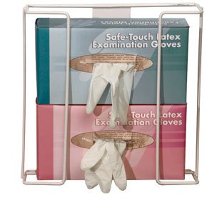 Unimed - Midwest - Glove Box Holder Horizontal Mounted 2-Box Capacity White 4 X 10-1/2 X 11 Inch Coated Wire - BHDH004040