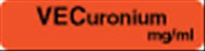UAL - Drug Label Anesthesia Label VECuronium Strength_mg/mL Exp Dt Tm Fluorescent Red 1/2 X 1-1/2 Inch - ULAL604