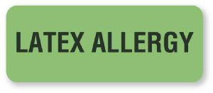 UAL - Pre-Printed Label Allergy Alert Green Paper Latex Allergy Black Alert Label 7/8 X 3 Inch - ULHN910