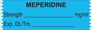 UAL - Drug Label Anesthesia Label Tape Meperidine Strength_mg/mL Exp Dt Tm Light Blue 1/2 X 1-1/2 Inch - ULTA069