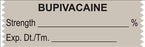 UAL - Drug Label Anesthesia Label Tape Bupivacaine Strength_% Exp Dt Tm Gray 1/2 X 1-1/2 Inch - ULTA210