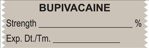 UAL - Drug Label Anesthesia Label Tape Bupivacaine Strength_% Exp Dt Tm Gray 1/2 X 1-1/2 Inch - ULTA210