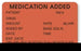 United Ad Label UAL Pre-Printed Label Anesthesia Label Medication Added Fluorescent Red 1-1/2 X 2.5 Inch - ULHH506