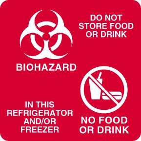 United Ad Label Caution Sign Do Not Store Food Or Drink Biohazard In The Refrigerator and Or Freezer No Food No Drink - ULBH701