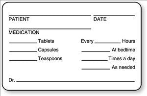 UAL - Pre-Printed Label Advisory Label White Paper Patient_Date_Medication_ Black Medication Instruction 1-3/4 X 2-3/4 Inch - ULFC403